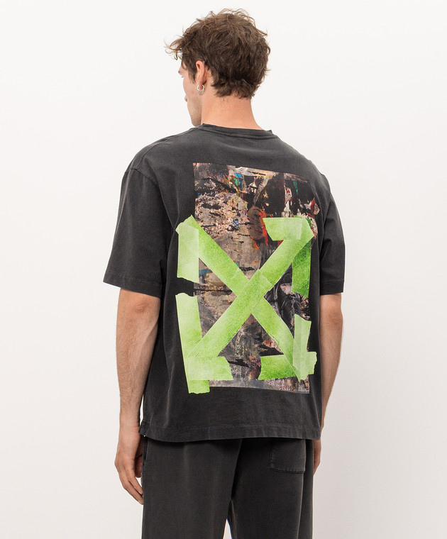 Off-White Черная футболка Bacco Arrow 44MAA120F26J019 изображение 4