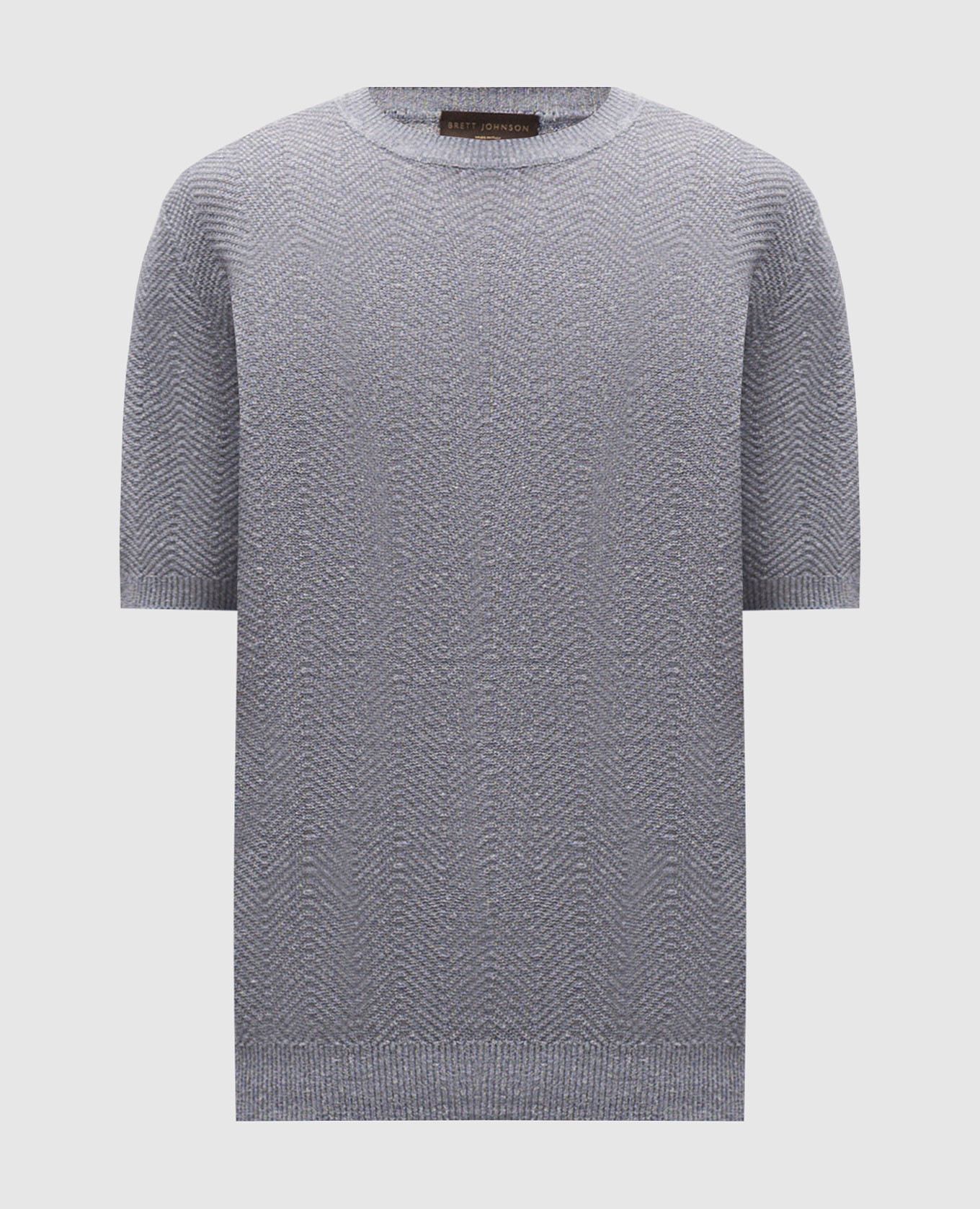 

Синяя футболка с льна и шелка в узор, Синий, Футболки