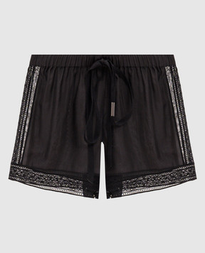 Ann Demeulemeester Черные шорты Ante из шелка с кружевом B0013990FA731