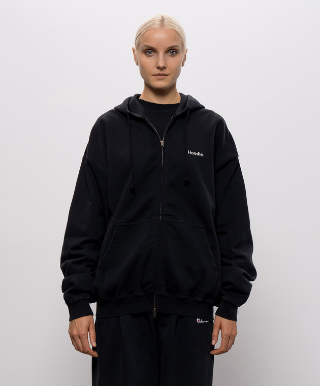 Vetements Черные худи с вышивкой MH27ZU222Bw изображение 3