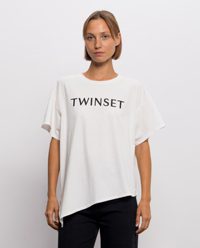 Twinset Біла футболка з вишивкою логотипа 262LI2HLL