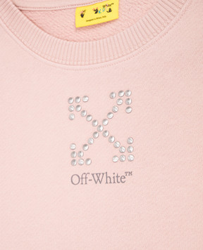 Off-White Дитяча рожева сукня з логотипом 44GDF006F5F001