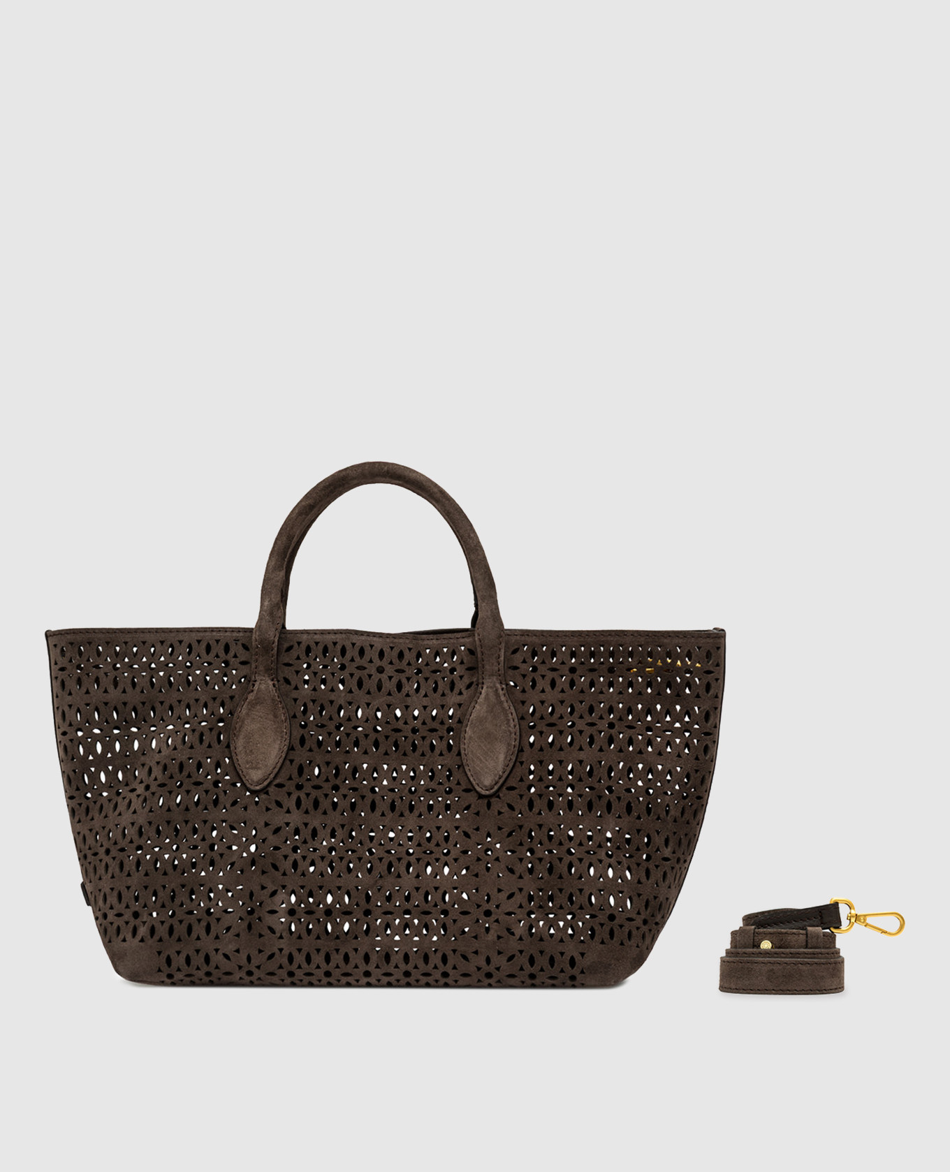 Коричневая замшевая сумка-тоут Mashup с нашивкой логотипа