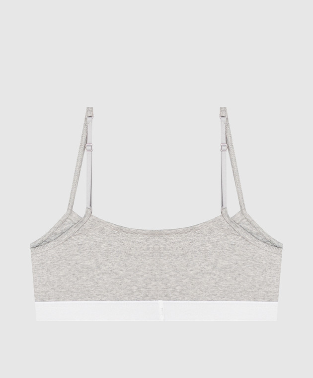 Maison Margiela MM6 Серый меланжевый топ с узором эмблемы MKRG80060 изображение 2