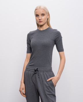 Brunello Cucinelli Серый топ с цепочкой мониль MPTC8BJ310