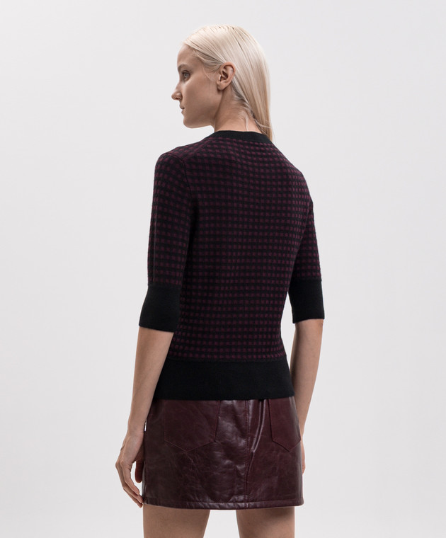 Ermanno Scervino Фиолетовый джемпер из кашемира и шерсти с короткими рукавами D495L319UIE изображение 4