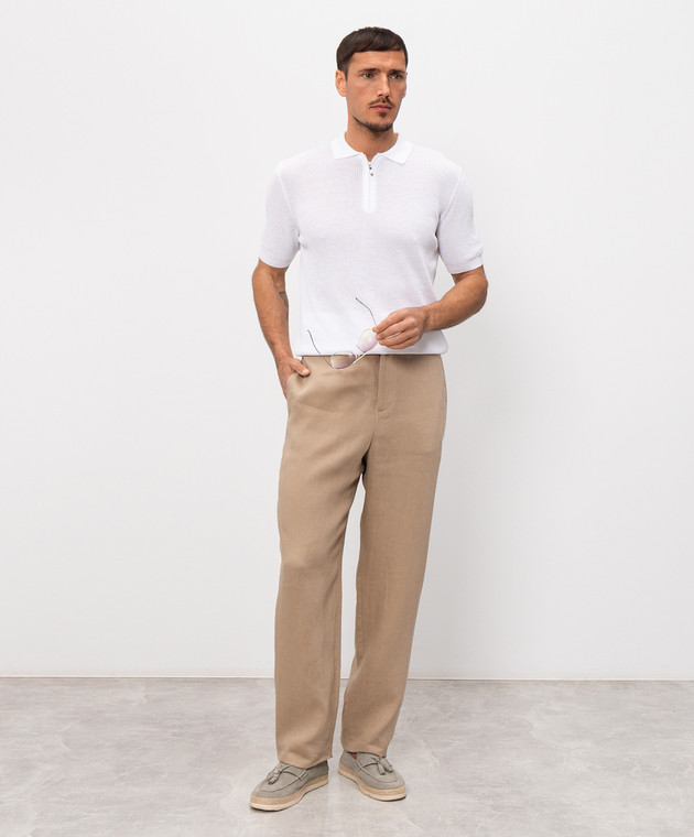 Pini Parma Біле поло з блискавкою POLRIBZIPBCO зображення 2