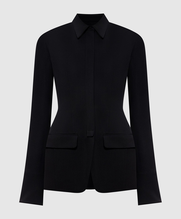 Thierry Mugler Черный жакет-рубашка с шерстью 26F1VE04831035