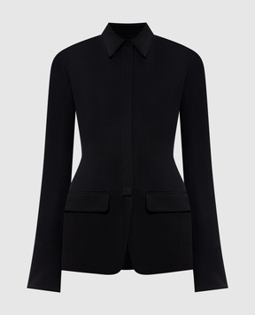 Thierry Mugler Чорний жакет-сорочка з вовною 26F1VE04831035