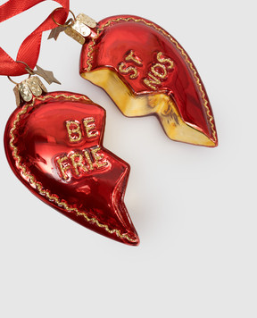 Vondels Набір ялинкових іграшок у формі серця Best Friends 5240706086013