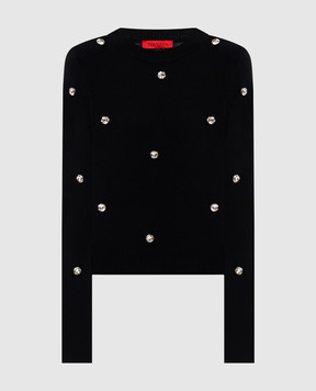 Max & Co Чорний джемпер з вовною з кристалами MCOPATTINO