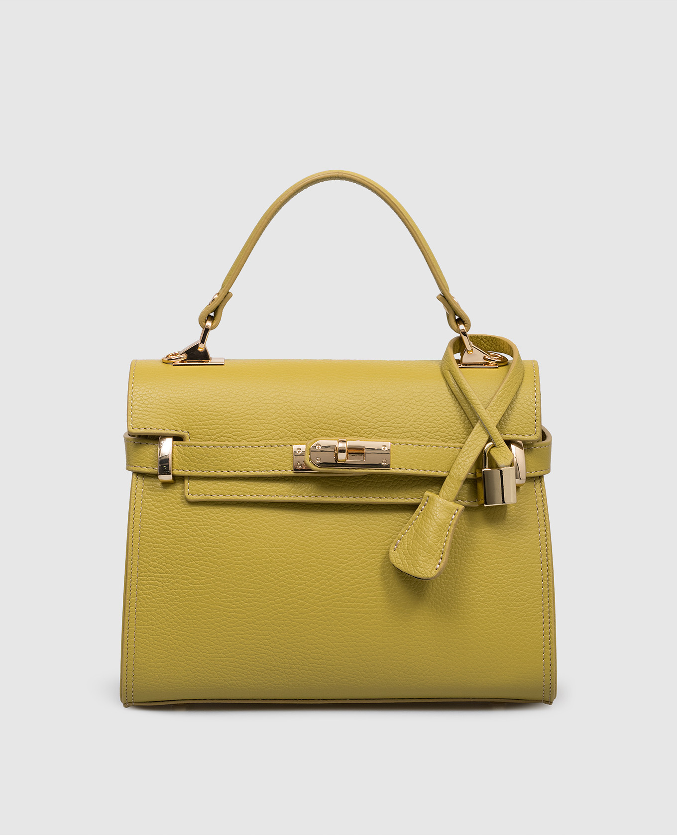 Зеленая кожаная сумка-сетчел DOLLARO