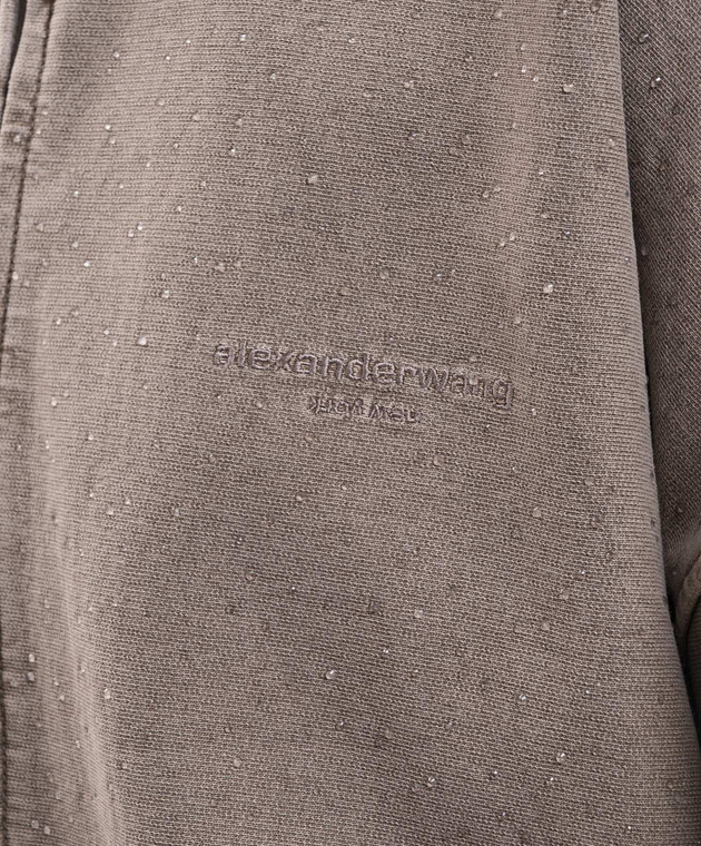 Alexander Wang Спортивная куртка цвета хаки с кристаллами UCC3262304 изображение 5