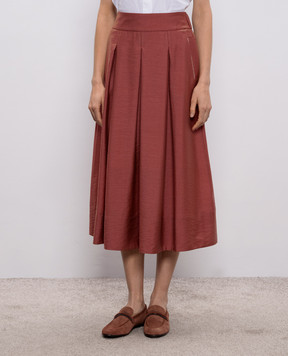 Peserico Червона спідниця міді з ланцюжком A0503701939