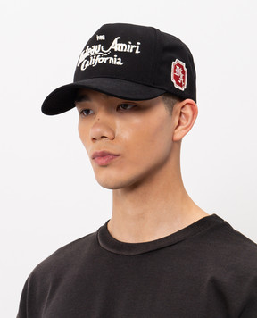 AMIRI Чорна кепка CHATEAU з вишивкою AMSAHE1047