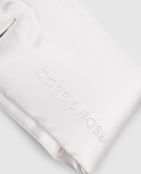 Dore & Rose Белая маска для сна из шелка с логотипом DEEPSLEEPMASK