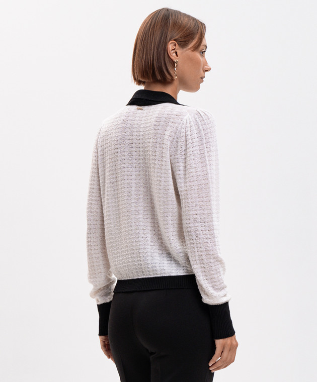 Twinset Білий пуловер з коміром-поло 262TP3330 зображення 4