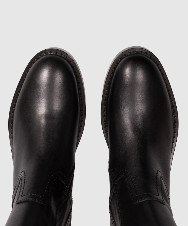 Ann Demeulemeester Черные кожаные ботинки Henrica B0010057LT047 изображение 4