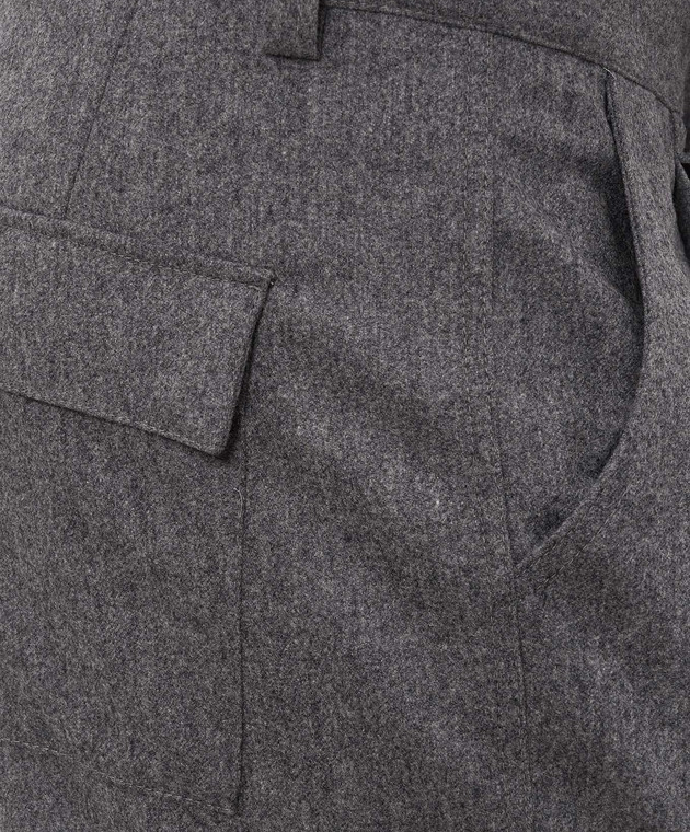 Brunello Cucinelli Брюки-карго серого цвета из шерсти M038PF3010 изображение 5