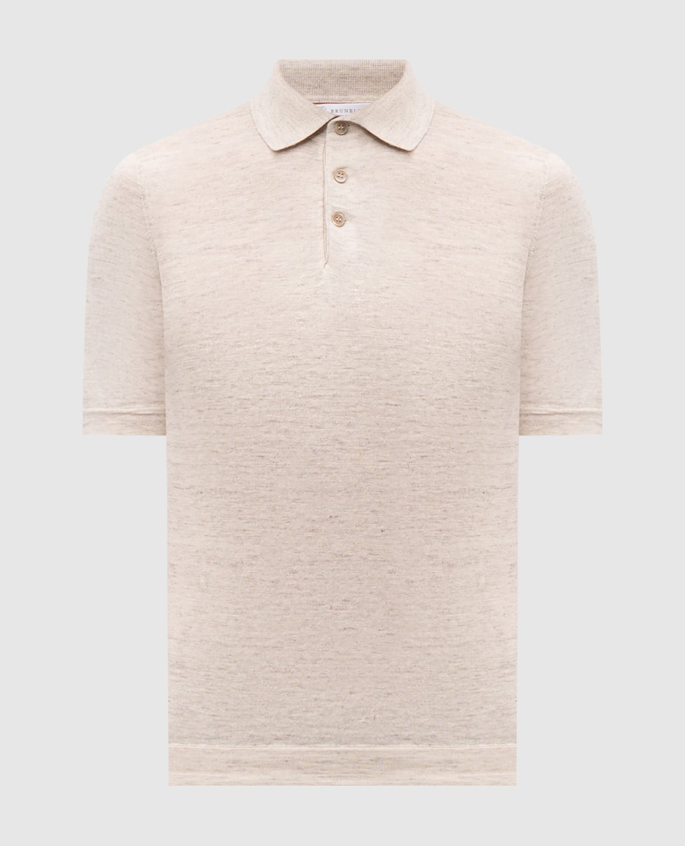 Поло бежевого цвета с леном