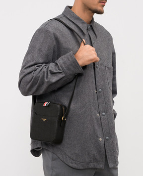 Thom Browne Черная кожаная сумка с логотипом MAG420A00198