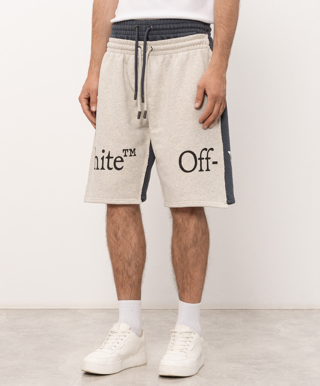 Off-White Синие шорты с принтом логотипа 44MCI01CF26F002 изображение 3