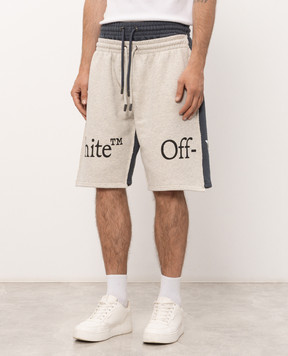 Off-White Синие шорты с принтом логотипа 44MCI01CF26F002