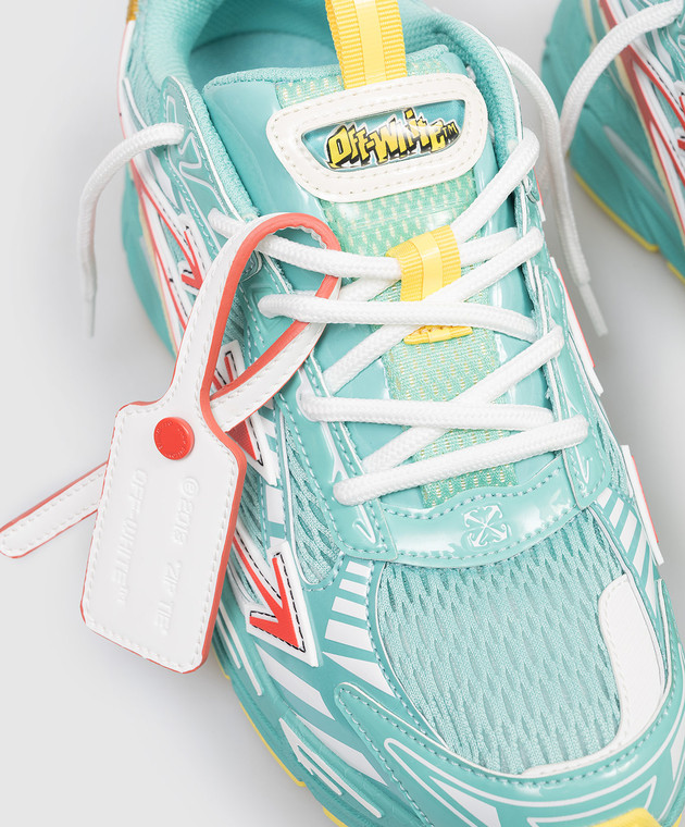 Off-White Зеленые комбинированные кроссовки OW Be Right Back OWIA289S26FAB006 изображение 5