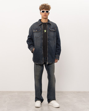 Off-White Синяя джинсовая куртка в стиле рубашки 44MYD05WF26D002