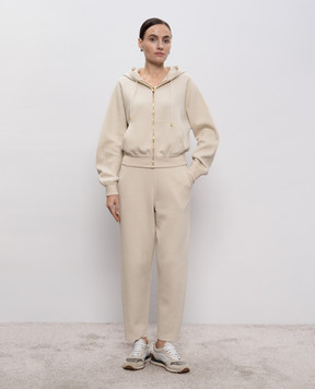 Loro Piana Бежевая спортивная куртка с шелком FAP7055