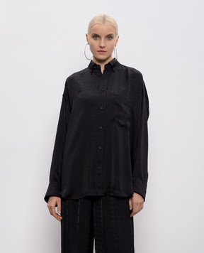 Balenciaga Чорна блуза в принт логотипа 850978TTO54