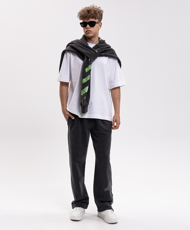 Off-White Белая футболка Scribble Narciso 44MAA120F26J017 изображение 2
