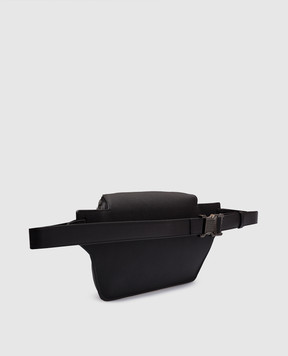 Stefano Ricci Черная кожаная поясная сумка с логотипом с рутениевым покрытием ND235CIG9UCMRVH