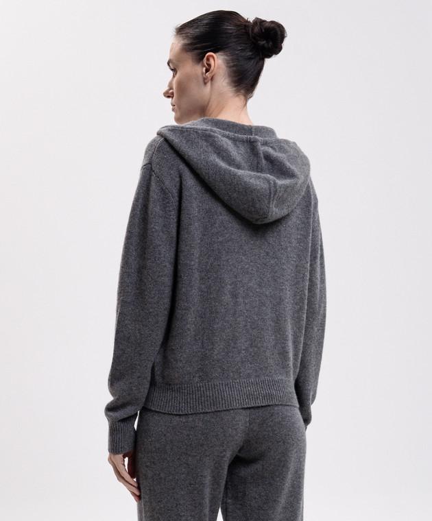 Sporty & Rich Серая спортивная куртка из кашемира и шерсти CA00282327GY34 изображение 4