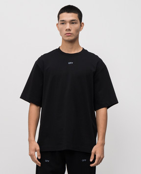 Off-White Чорна футболка з принтом логотипа 44MAA120F5J00D