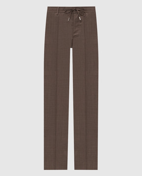 Bertolo Cashmere Коричневые брюки из шерсти 3332751