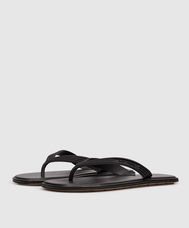 Bottega Veneta Черные шлепанцы Sampieri 867559V00P5 изображение 2