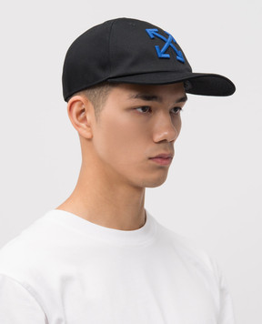 Off-White Чорна кепка з емблемою OMLA04AF25FAB003