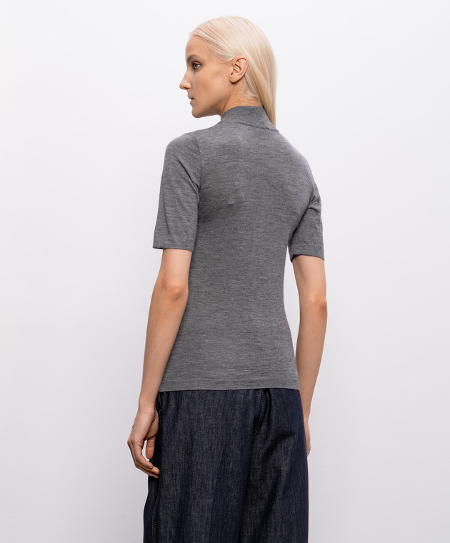 Brunello Cucinelli Серый меланжевый топ из кашемира и шелка M13800004P изображение 4