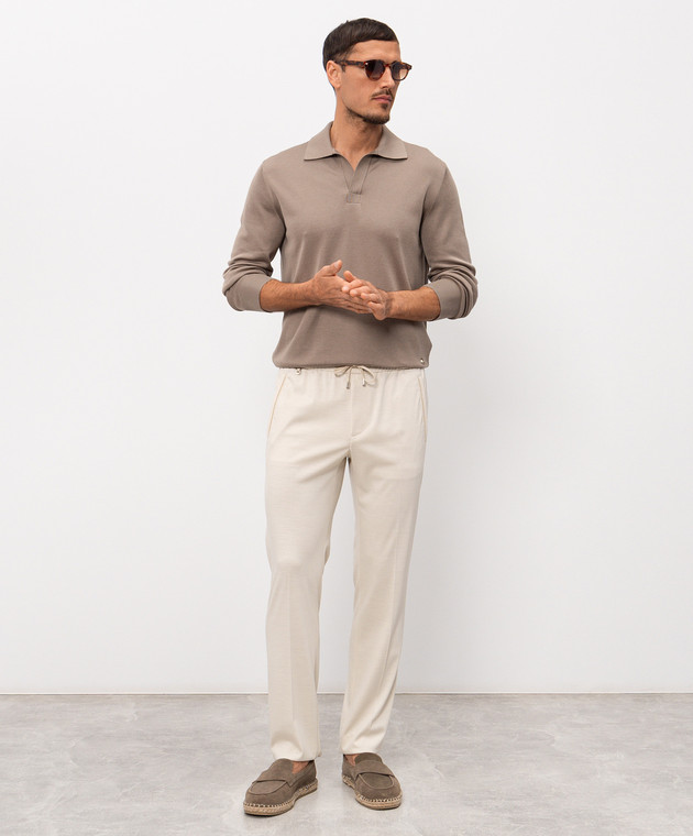 Stefano Ricci Коричневое поло из шелка KL66001PSBL26101 изображение 2