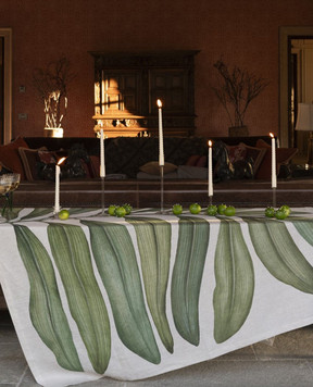 TESSITURA TOSCANA TELERIE Сіра скатертина TAMARINDO з льону NT250062080037