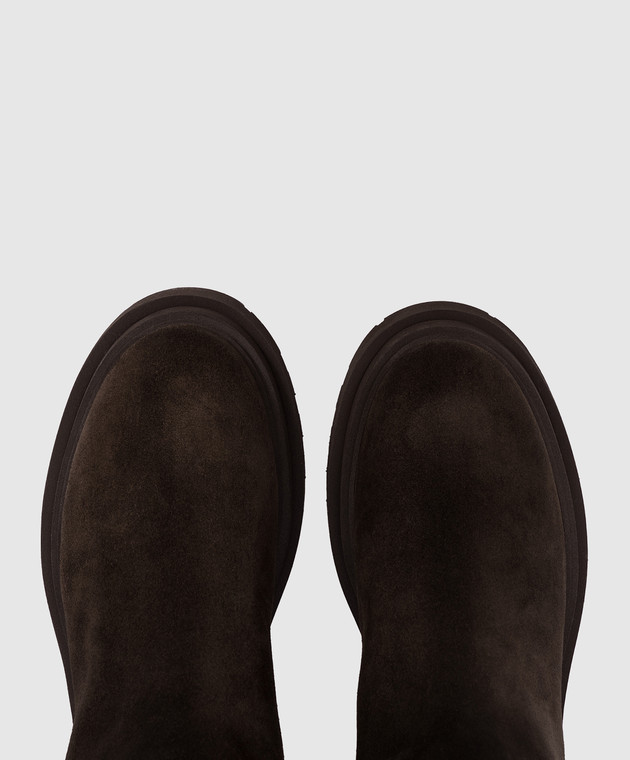 Brunello Cucinelli Коричневые замшевые челси с цепочкой мониль MZSFG3307P изображение 4