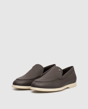 Stefano Ricci Коричневі шкіряні лофери з емблемою UC64G2428MR