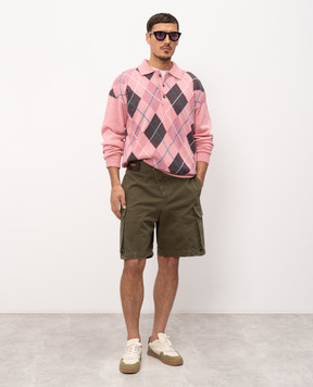 JW Anderson Рожевий светр з вовни з геометричним візерунком KW1487YN0470