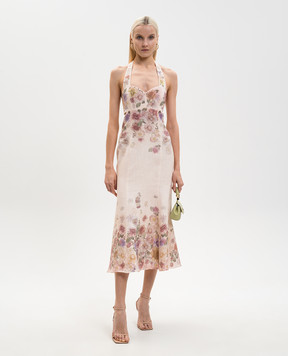 Twinset Бежева сукня в квітковий принт 261TT2570