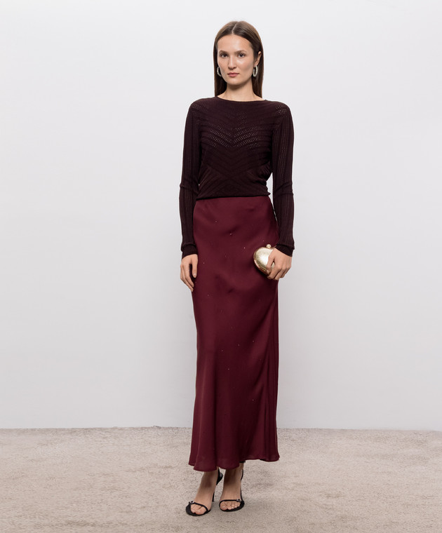 Twinset Бордовая юбка с кристаллами 262TT2073 изображение 2