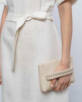 Peserico Бежевый кожаный клатч с цепочкой мониль E38387C0RCC845