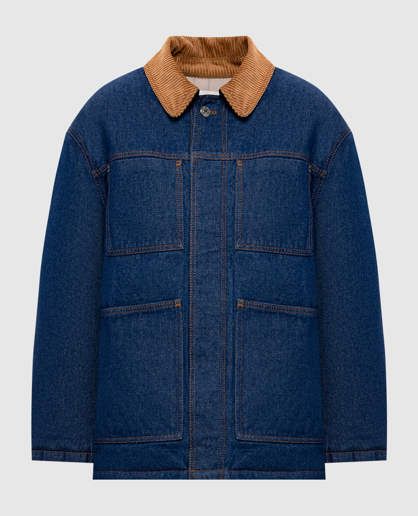 

Синяя утепленная джинсовая куртка, Синий, Джинсовые куртки