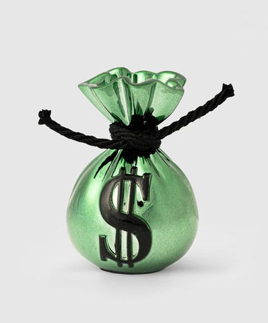 Зеленая статуэтка MONEY BAG