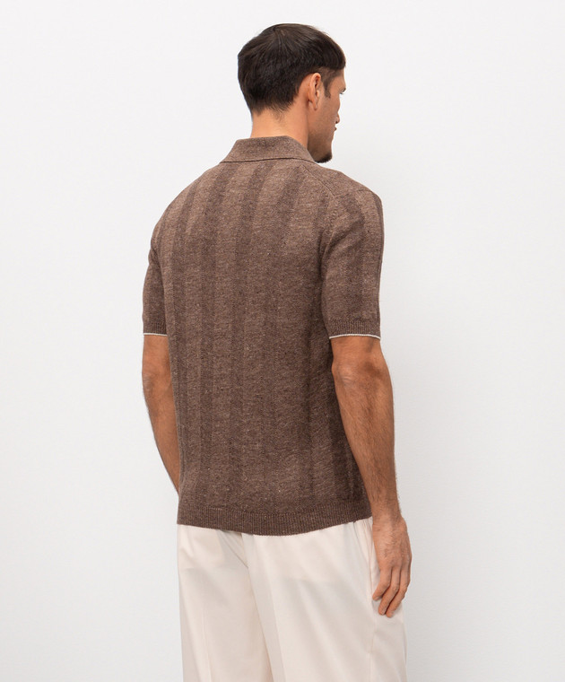 Brunello Cucinelli Коричнева сорочка з льоном M2L707805 зображення 4